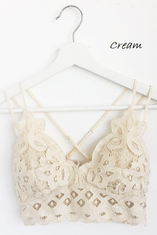 Writing Love Notes Crochet Bralette In Cream • Impressions Online Boutique